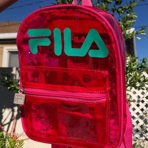 Neon pink Fila backpack